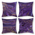Bapcoku Purple Gold Marble Pillow Covers Set Of 4 Purple Decorative Throw Pillow Cases For Sofa Couch Bed Chair Living Room Deco