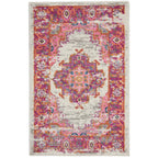 Nourison Passion Ivory/Fuchsia 12' x 15' Area-Rug, Boho, Traditional, Easy-Cleaning, Non Shedding, Bed Room, Living Room, Hallwa
