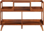 Crosley Furniture Asheville Mid-Century Modern Media Console Record Player Stand, Storage for Vinyl Records, Walnut, Large