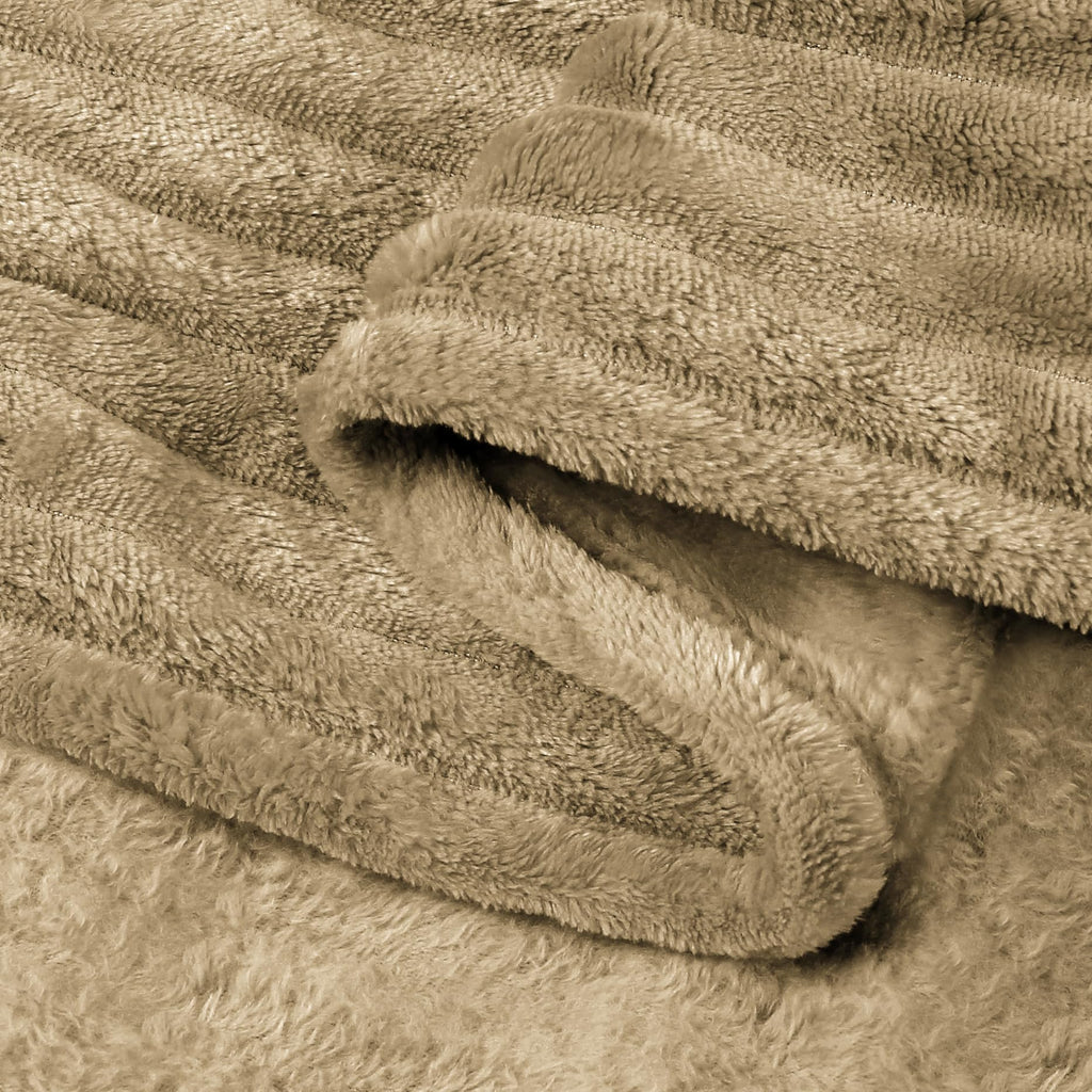 Bedelite Fleece Blanket King Size - 3D Ribbed Jacquard Soft And Warm Decorative Fuzzy Blankets - Cozy, Fluffy, Plush Lightweight