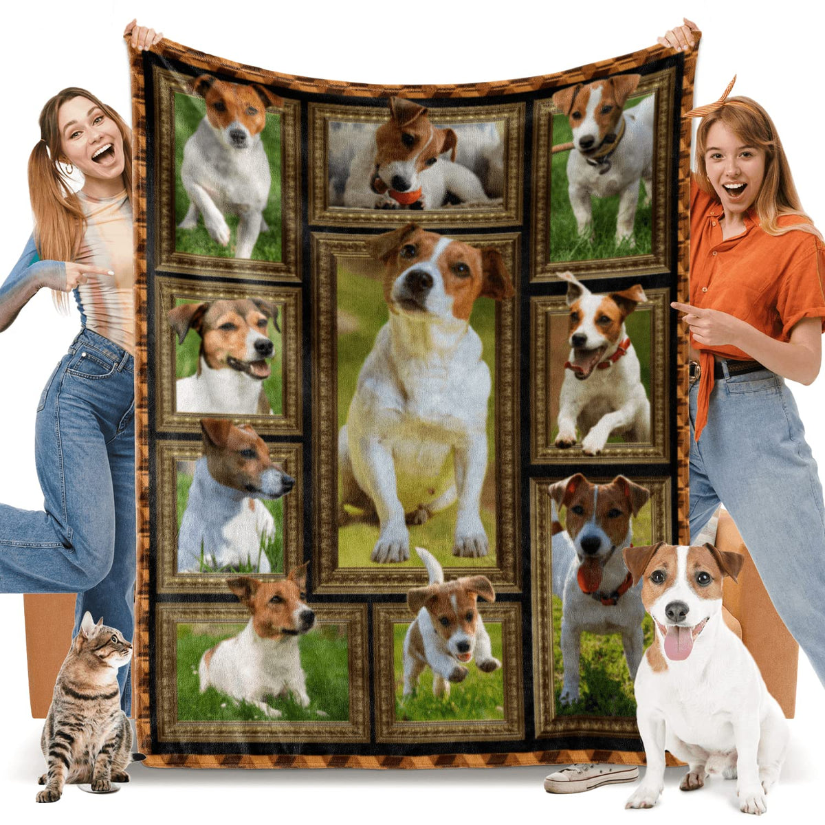 Jack Russell Terrier Blanket For Women Men Kids, Jack Russell Terrier Gifts For Dog Lover, Soft Cozy Lightweight Warm Flannel Bl