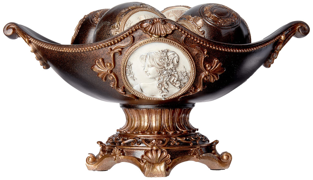 Ok Lighting Grecian Decorative Fruit Bowl, 8.0", Bronze