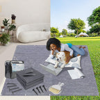 Foundgo Awning Carpet Hdpe Camping Outdoor Rug With Eyelets,Carry Bag,Nails,Broom,For Rv,Patio,Backyard,Picnic,Beach,Trailer 8'*