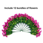 Ivydale Artificial Fake Outdoor Plants Flowers For Spring Summer Decoration, 12 Bundles Faux Silk Uv Sun Resistant Realistic Mor