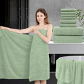 Jessy Home 8 Piece Bath Towel Set |2 Oversized Large Bath Sheet,2 Hand Towels,4 Washcloths| Soft Luxury Towel Set for Bathroom H