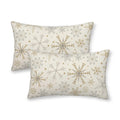 Ofird Christmas Pillow Covers 12X20 Pack Of 2, Gold Gray Snowflake Throw Pillow Covers Christmas Decorative Lumbar Pillowcase Wi