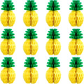 WILLBOND 12 Pack Pineapple Honeycomb Centerpieces Tissue Paper Pineapple 8 Inch Party Supplies Table Hanging Decoration Hawaiian
