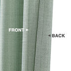Jinchan Linen Textured Curtains 96 Inches Long Curtains For Living Room Heathered Green Curtains Grommet Top Light Filtering Dra