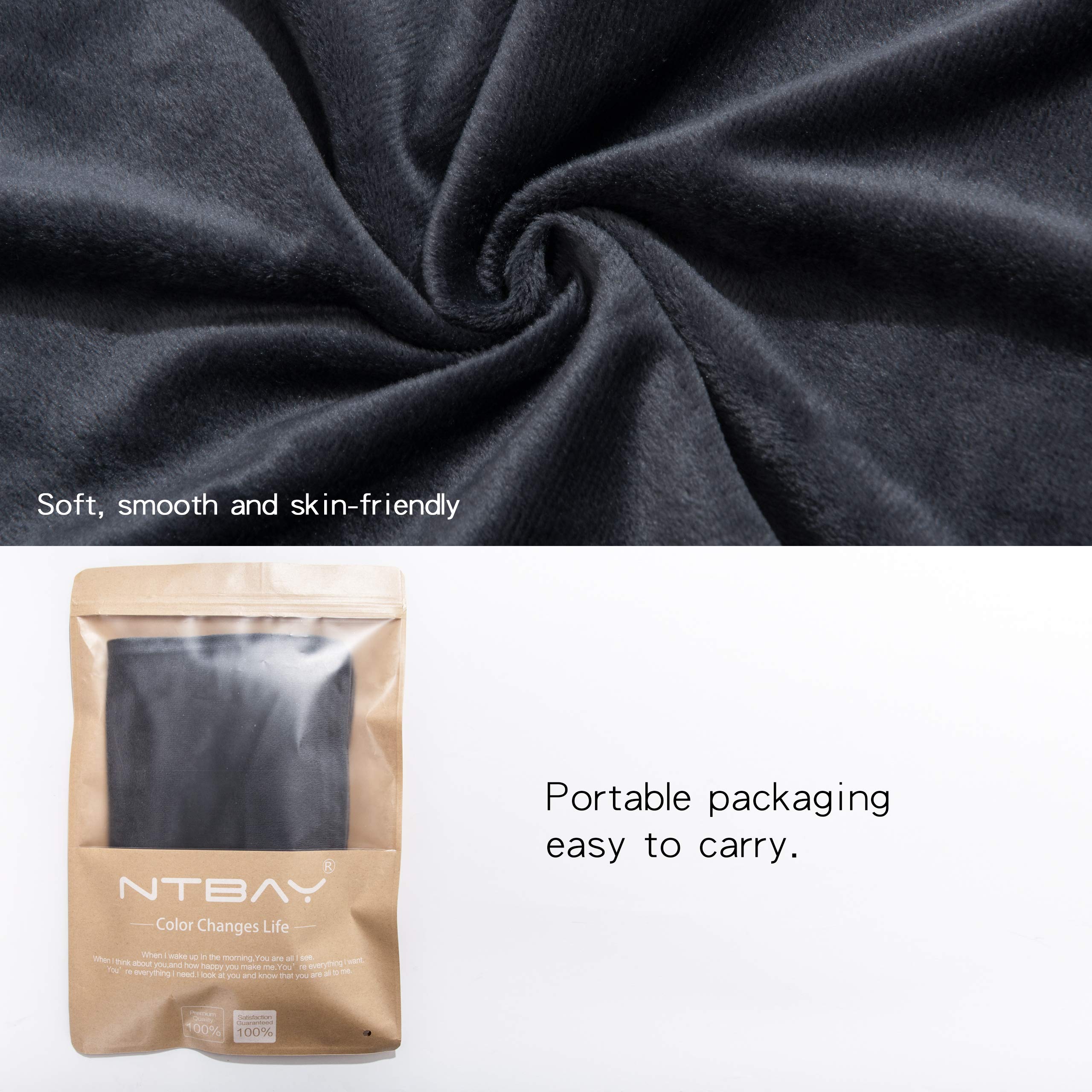 Ntbay 2 Pack Zippered Velvet King Pillowcases, Super Soft And Cozy Luxury Fuzzy Flannel Pillow Cases With Zipper, 20X36 Inches,