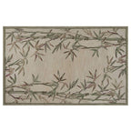 HomeRoots Wool 5'x8' Ivory Hand Tufted Bordered Bamboo Indoor Area Rug