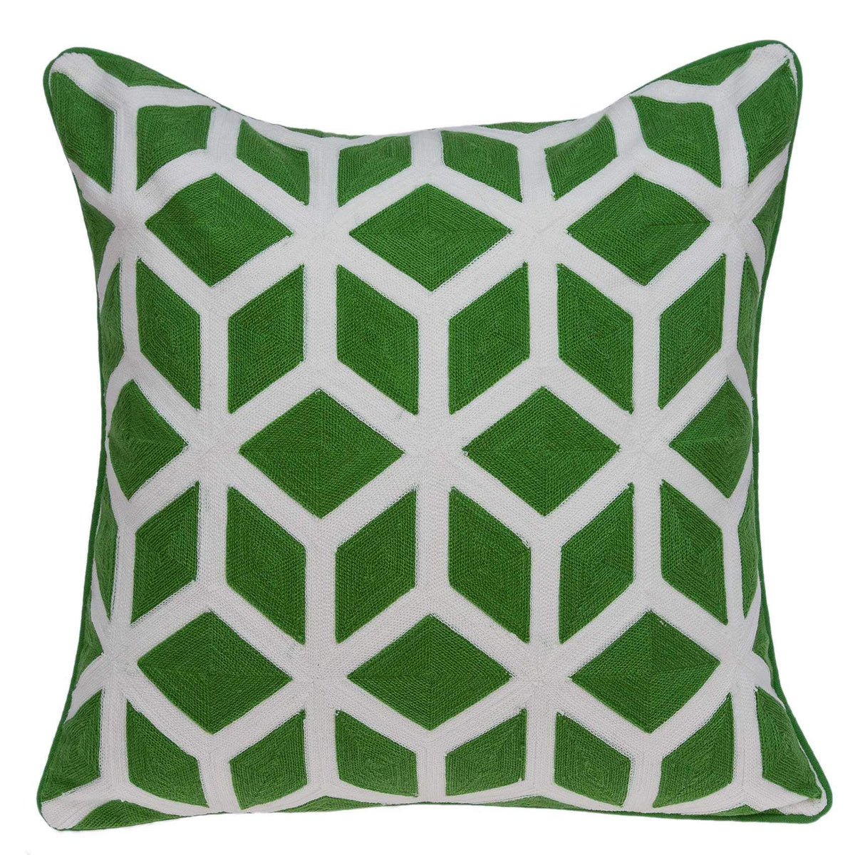 20' X 7' X 20' Transitional Green and White Pillow Cover with Poly Insert