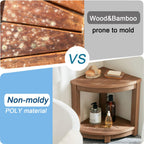 Corner Shower Stool For Shaving Leg, Waterproof Bathroom Shower Bench Seat For Inside Shower, Poly Lumber Plastic Shower Chair S