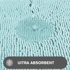Pureswan Aqua Bathroom Rugs - Absorbent And Washable Bath Mat, Non-Slip, Thick Soft Chenille Bath Rugs For Bathroom Floor, Showe