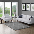Modway Toryn Diamond Trellis 5X8 High Pile Shag Area Rug With Lattice Design In Gray And Ivory