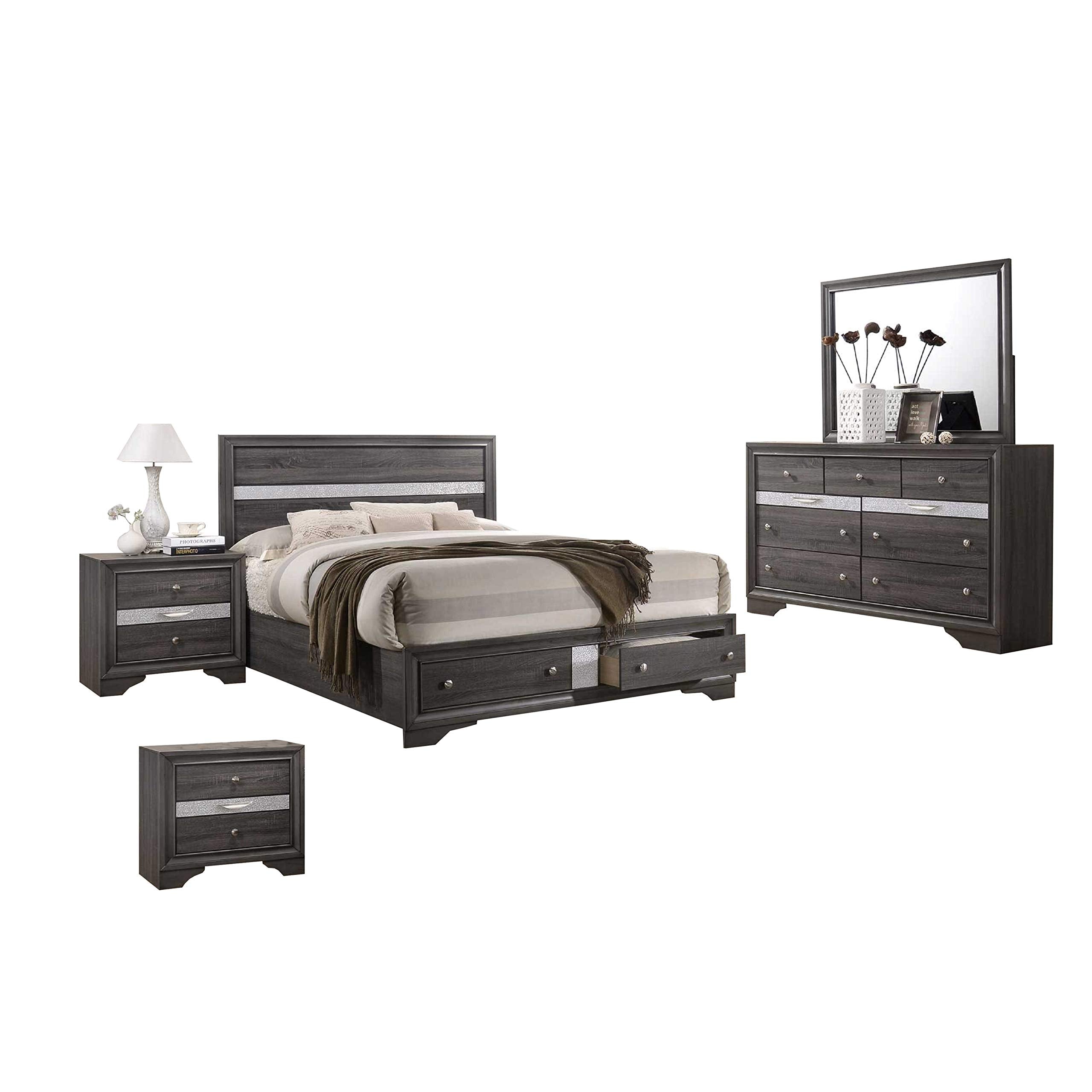 Best Quality Furniture Dav-F4N Bedroom Set, Gray