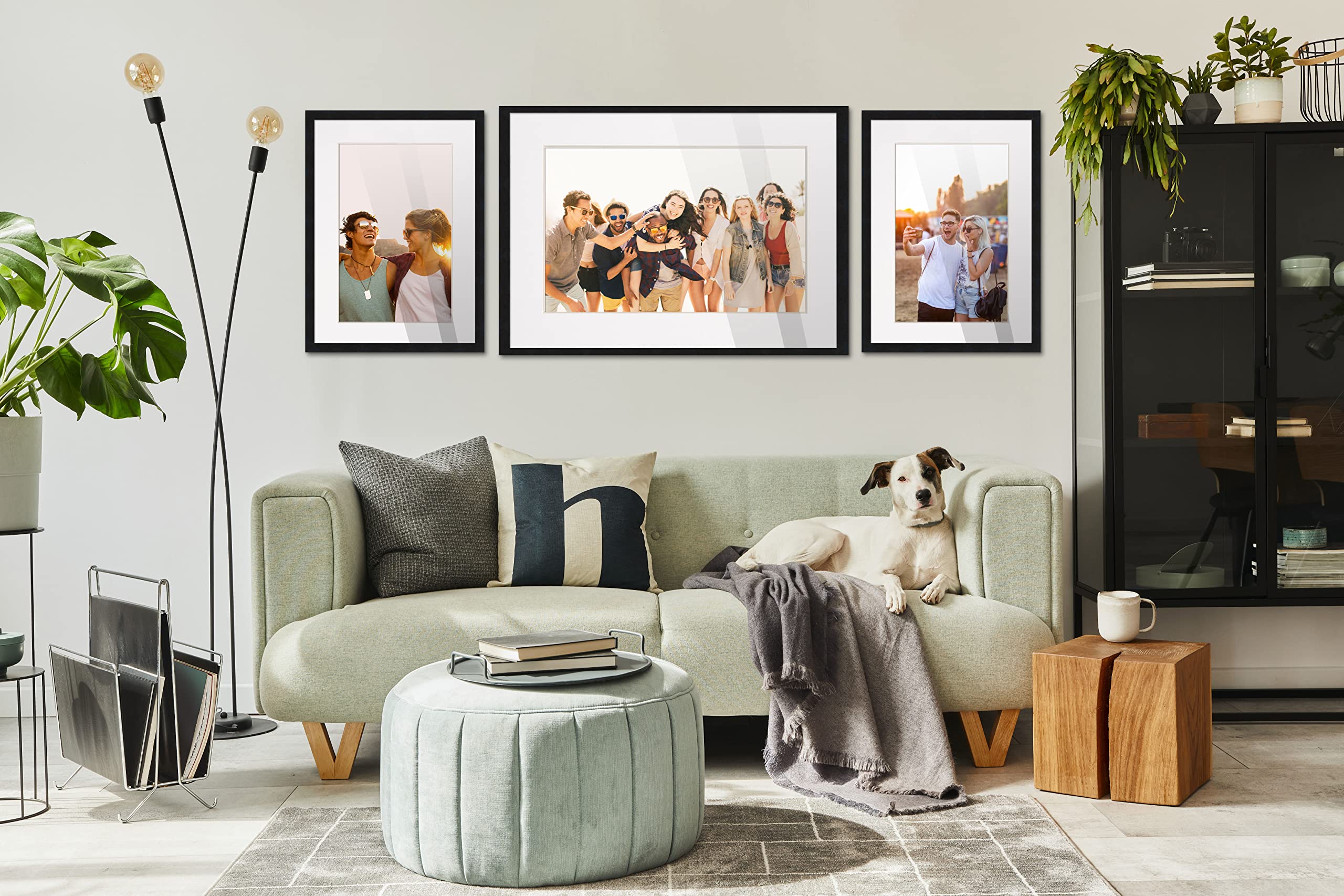 13X16 Frame Black Wood With White Mat | 15X18 Frame Matted To 13X16 | Display Your Photo Under Uv Acrylic Shatter Guard Front, W