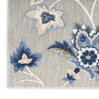 Nourison Aloha Indoor-Outdoor Blue/Grey 5'3' X 7'5' Area Rug, Easy Cleaning, Non Shedding, Bed Room, Living Room, Dining Room, Kitchen (5X7)