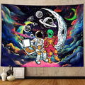 Sanzugh Funny Space Astronaut Alien Extra Large Tapestry For Men Guys Bedroom, Cool Trippy Universe Planet Art Tapestries Wall H