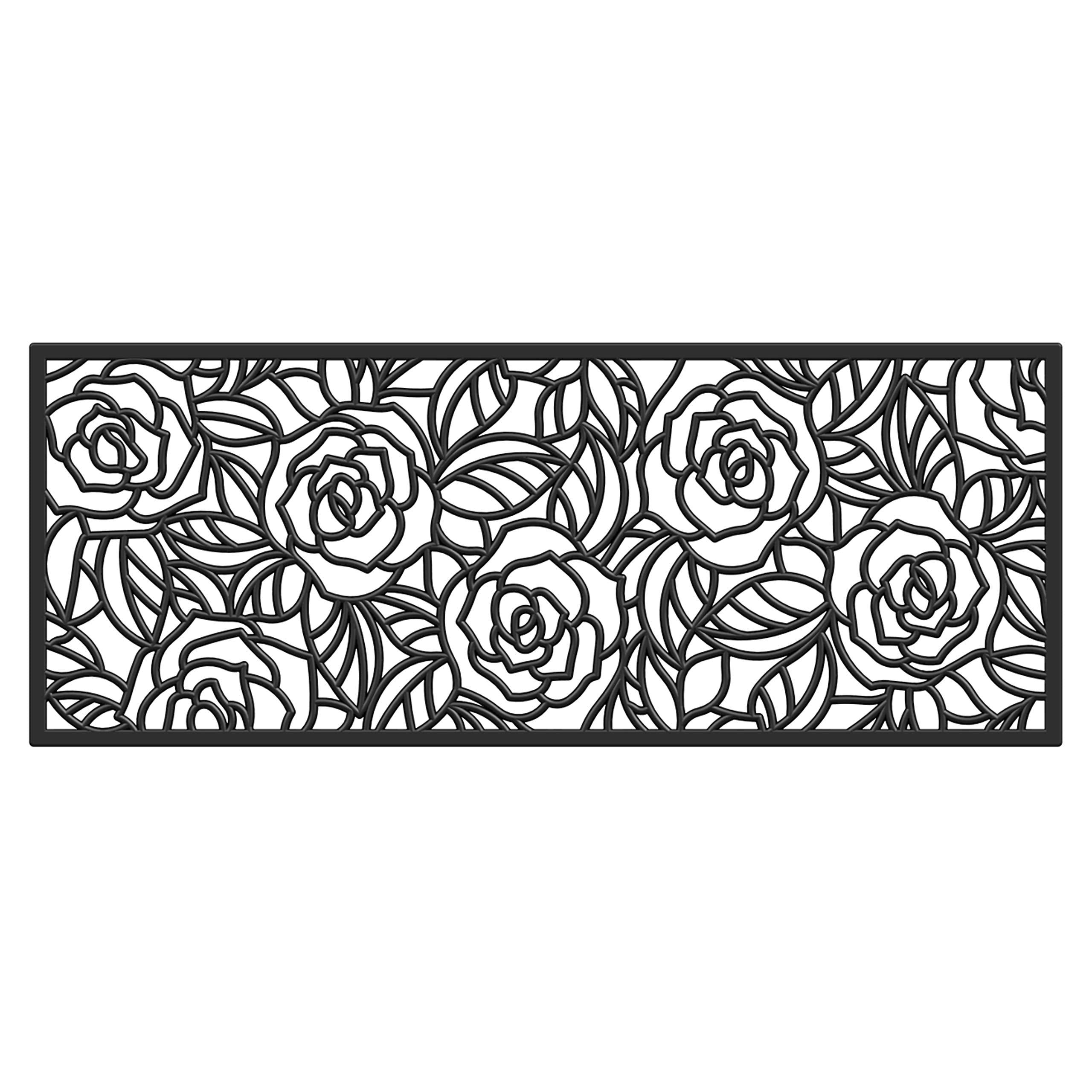 Calloway Mills Az103762248 Black Rose Rubber Doormat, 22' X 48', Black