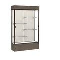 Waddell Reliant Lighted Vinyl Floor Display case, 48"x80"x16", Walnut/Dark Bronze
