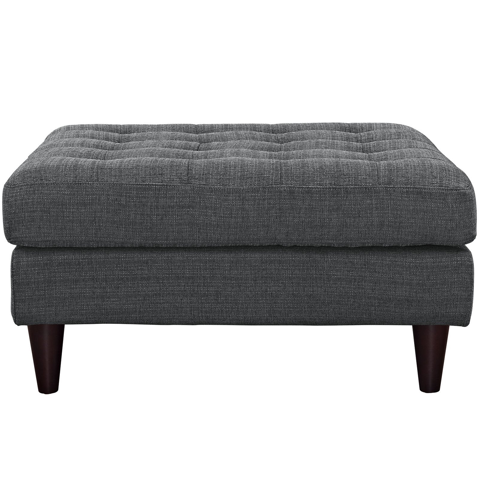 Modway Empress Mid-Century Modern Upholstered Fabric, Large Ottoman, Gray