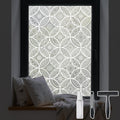 DKTIE Bohemian Decor Stained Glass Window Film with Installation Tools, Two-Way Window Privacy Film, Reduce Glare, Pure White, 1