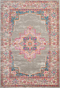 Nourison Passion Grey 67 x 96 Area-Rug, Boho, Traditional, Easy-Cleaning, Non Shedding, Bed Room, Living Room, Hallway, (7