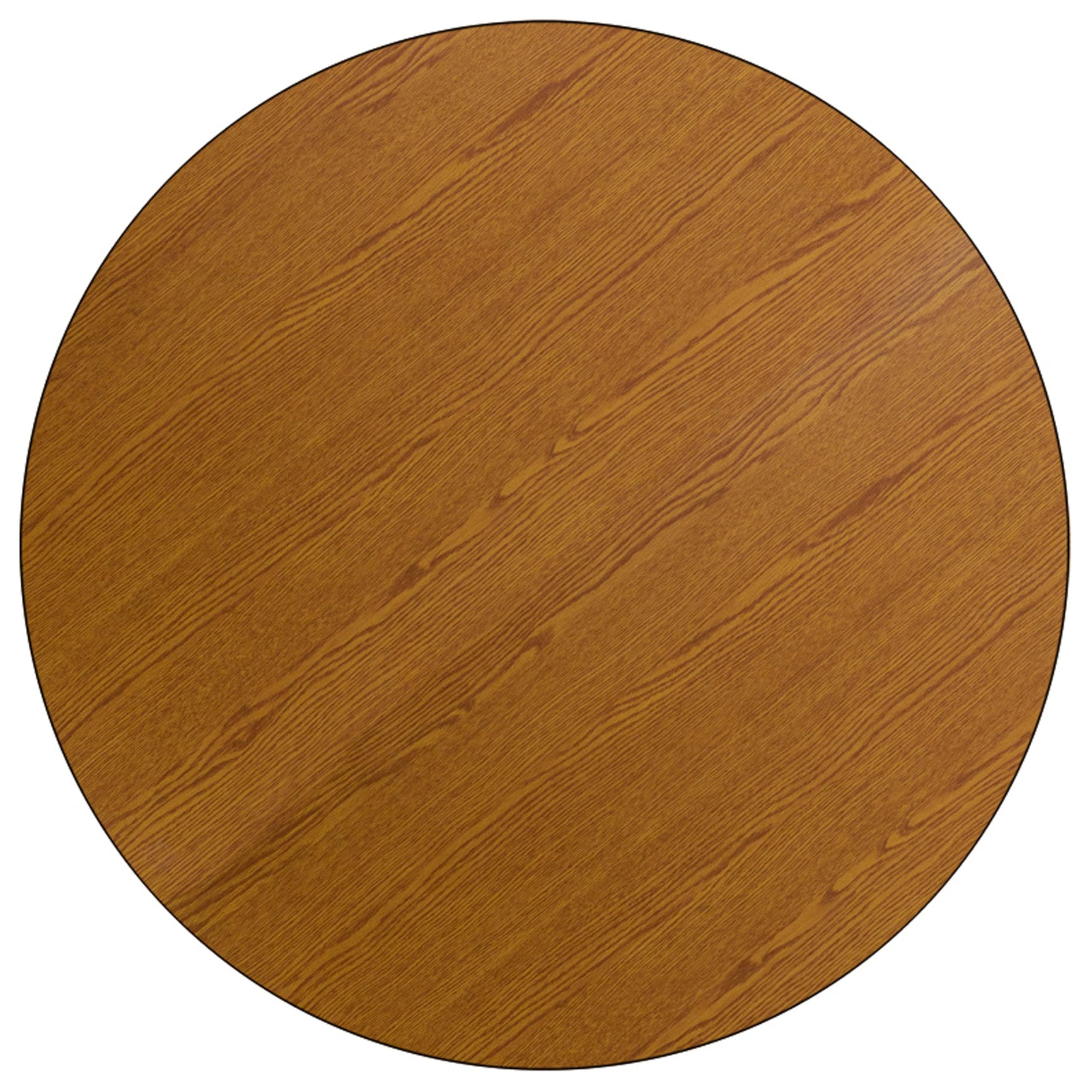 Flash Furniture Wren 48'' Round Oak Thermal Laminate Activity Table - Height Adjustable Short Legs