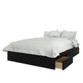 Nexera 2-Piece Bedset with Bed Frame and Headboard, Full|Walnut & Black
