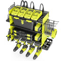 Zeakoc Power Tool Organizer With Charging Station, 4 Layers Drill Holder Wall Mount,Metal Garage Rack With Power Strip,Tool Shel