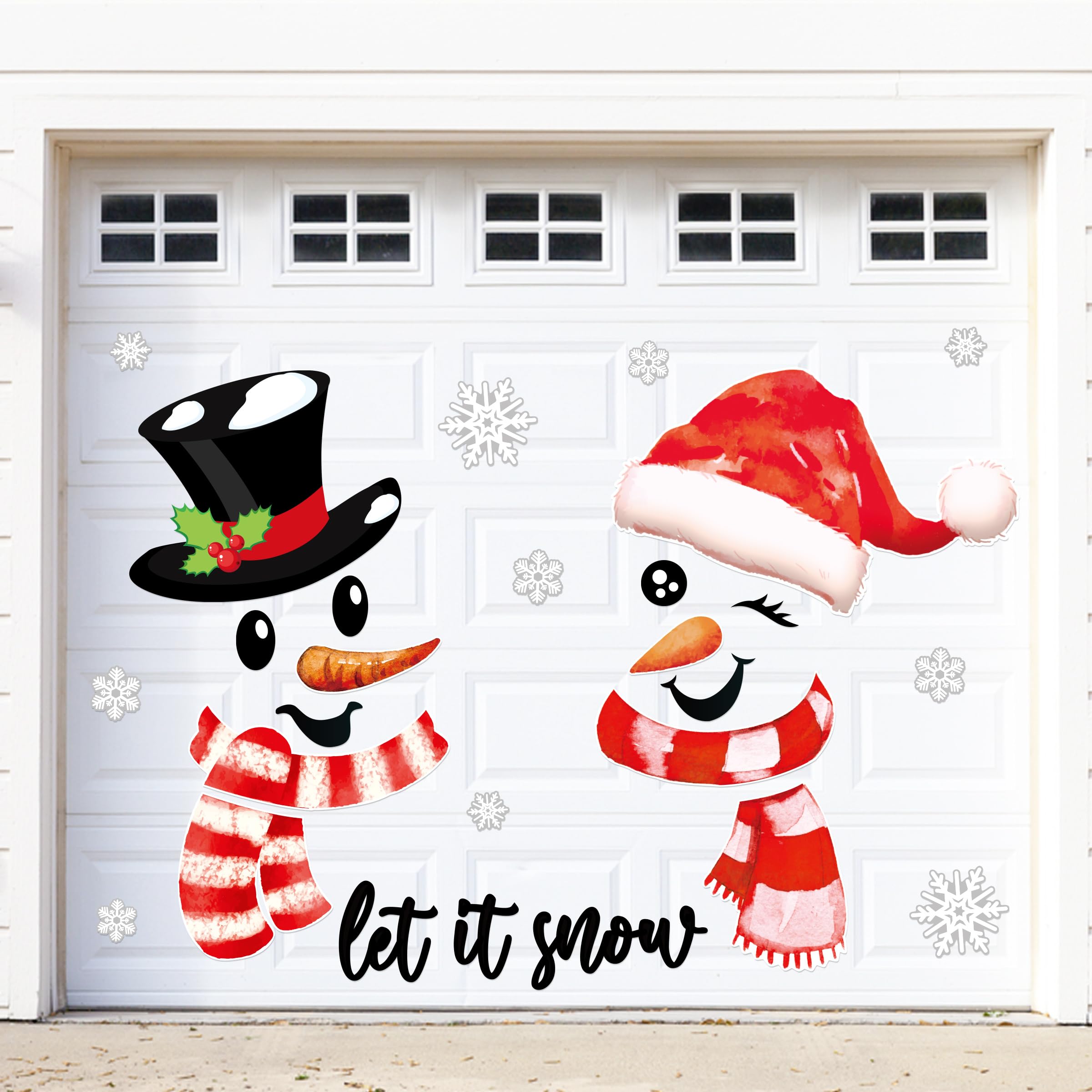 90Shine 28Pcs Christmas Garage Door Decorations Magnets - Snowman Snowflake Xmas Holiday Refrigerator Fridge Kitchen Decor