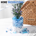 Domestar 550Pcs Mixed Blue Vase Fillers, Acrylic Fake Crushed Ice Rocks Fish Tank Vase Centerpiece Party Table Scatter Props Dis