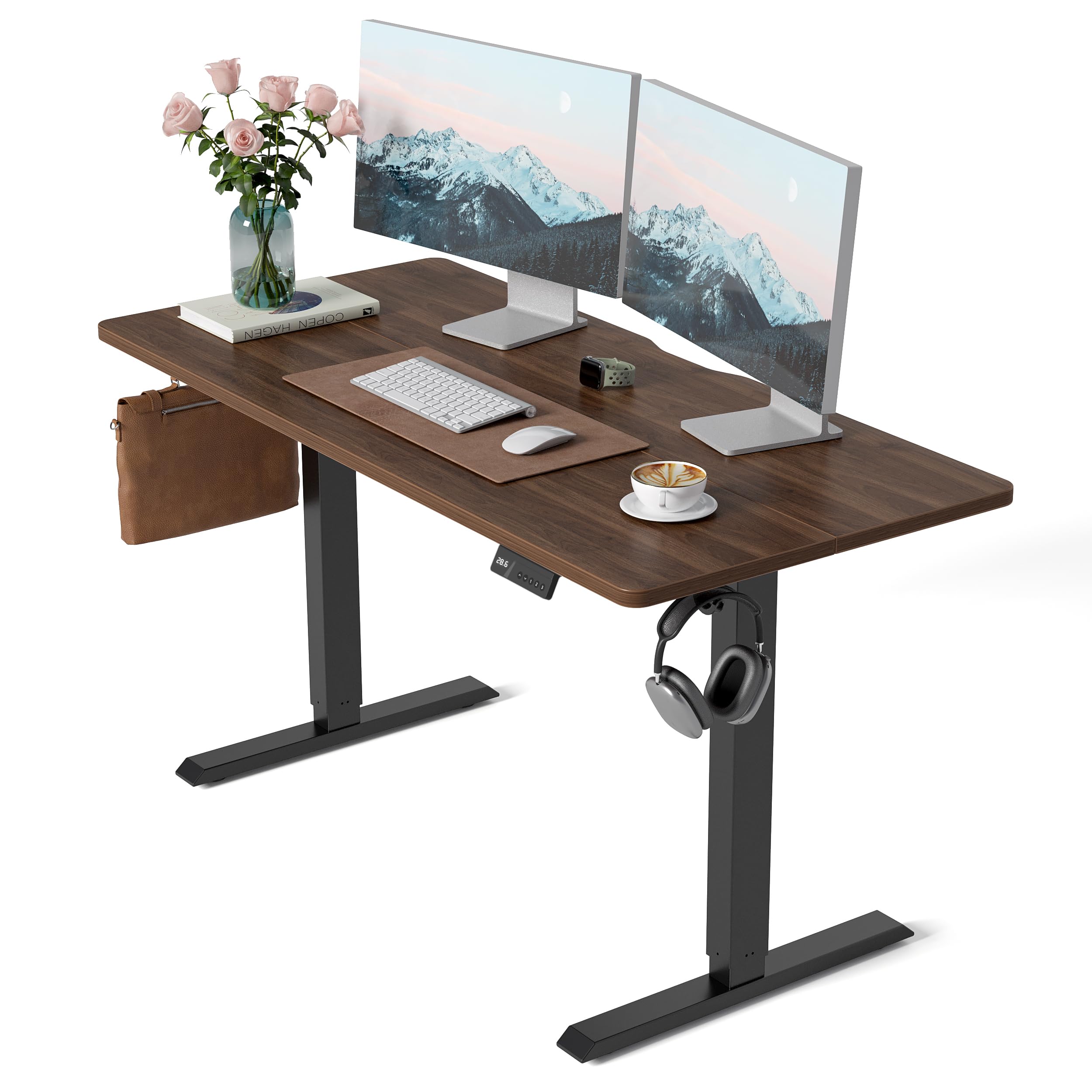 CubiCubi Electric Standing Desk, 55 x 24 Inches Height Adjustable Sit Stand Desk, Ergonomic Home Office Computer Workstation, Bl