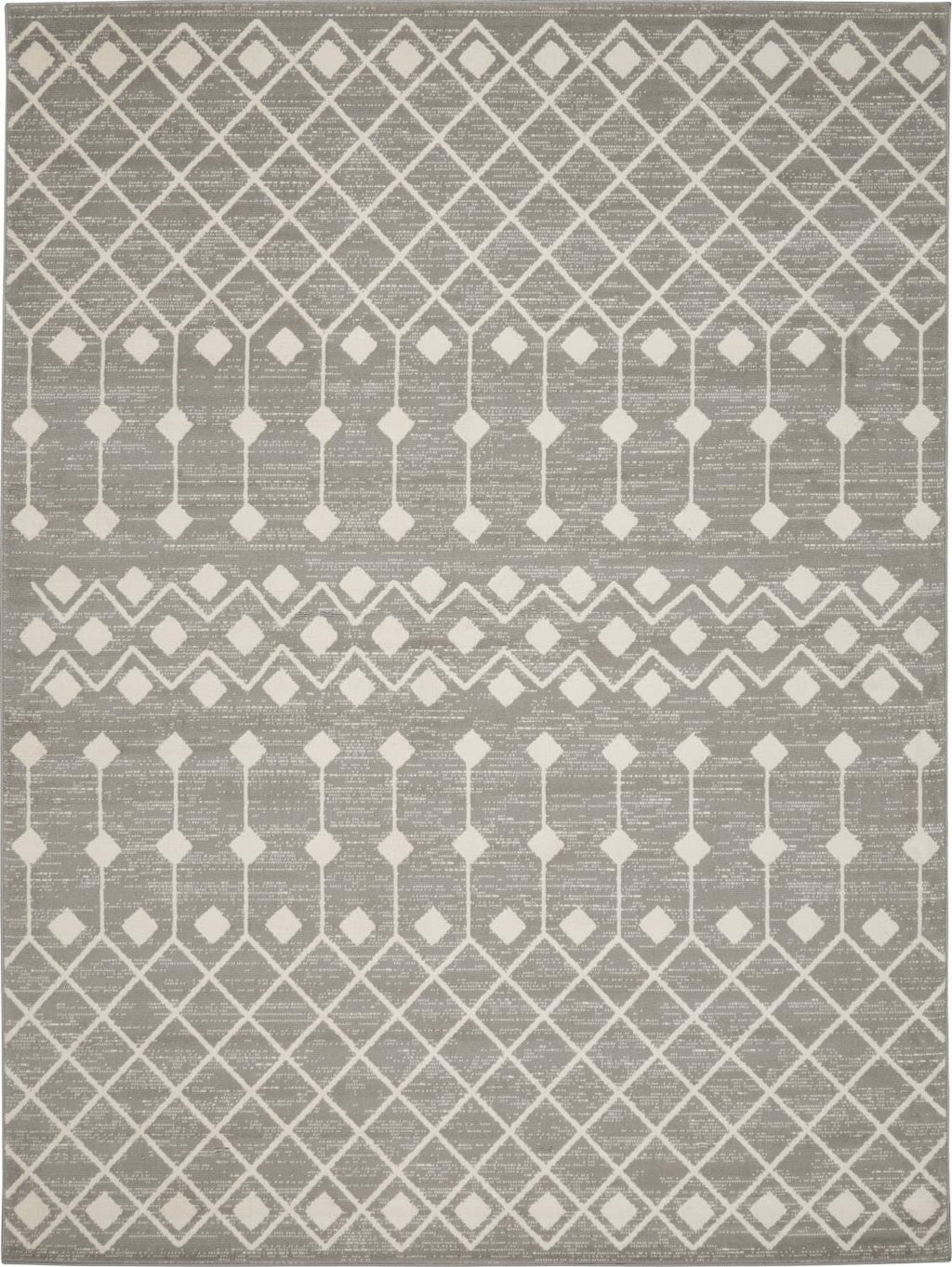 Nourison Grafix Moroccan Grey 8'6' X 12' Area Rug, Easy Cleaning, Non Shedding, Bed Room, Living Room, Dining Room, Kitchen (9X