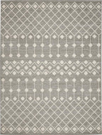 Nourison Grafix Moroccan Grey 8'6' X 12' Area Rug, Easy Cleaning, Non Shedding, Bed Room, Living Room, Dining Room, Kitchen (9X