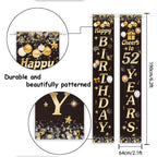 Happy Birthday Cheers To 52 Years Black Gold Yard Sign Door Banner 52Nd Birthday Decorations Party Supplies