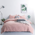 SUSYBAO Orange Grid Duvet Cover King 100% Washed Cotton Coral Gingham Duvet Cover Set 3 Pieces 1 Holiday Plaid Duvet Cover with 