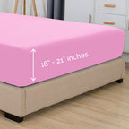 Elegant Comfort 1500 Premium Hotel Quality 18-21 Inches Deep - Extra Deep Pocket Single Fitted Sheet For High Mattress, Luxury And Softest, Smart Pocket - Wrinkle Free, Twin/Twin Xl, Light Pink