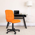 Flash Furniture Clayton Mid-Back Orange Quilted Vinyl Swivel Task Office Chair
