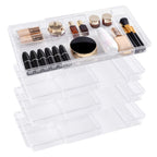 Oubonun Expandable Drawer Organizer 11.1    To 19.2    Width, Shallow Cosmetic Organizer 1.3    Height, 4 Packs, Clear Plastic S