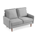 American Furniture Classics Grey 57 Inch Wide Upholstered Two Cushion Loveseat with Cambered Arms Velvet, 57" x 32" x 39"