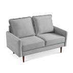 American Furniture Classics Grey 57 Inch Wide Upholstered Two Cushion Loveseat with Cambered Arms Velvet, 57" x 32" x 39"