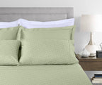 Threadmill 500 Thread Count Twin-Xl Size 3 Pc Luxury Cotton Bed Sheet Set, Jacquard Floria Sage Green, Breathable Sheets With 15