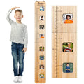 Wood Growth Chart for Kids with Picture Frames Boho Wooden Height Measurement Ruler Milestone Markers Foldable Height Chart for 