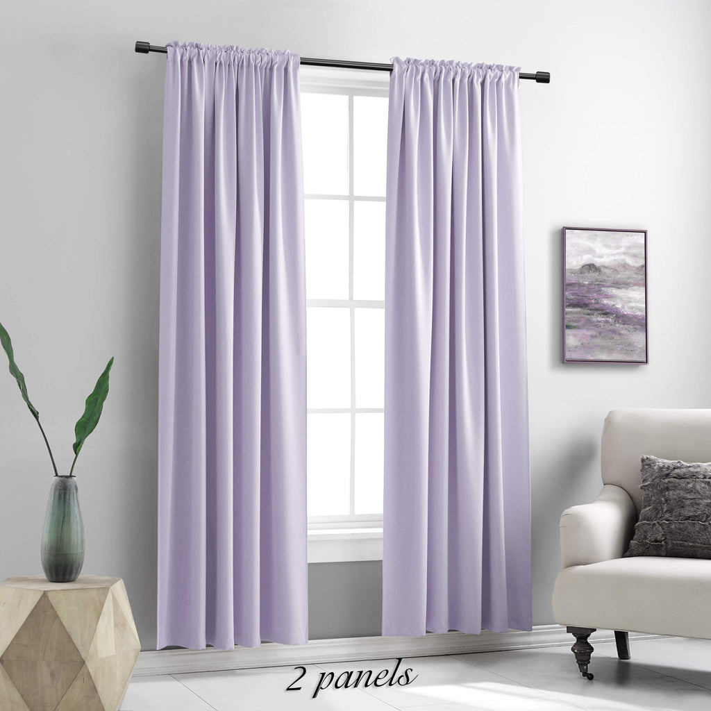 Donren 84 Inches Long 2 Panels Lavender Purple Curtain Panels For Bedroom - Room Darkening Rod Pocket Thermal Insulated Drapes For Living Room,52 W X 84 L