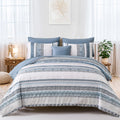 Boho Comforter Set Queen Size Light Blue Comforter Set 8 Piece Bed In A Bag Paisley Floral Bedding Sets All Season