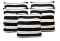 Zikrak Exim Stripe 5 Piece Cushion Cover Set  16 X 16, White/Black
