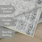 Morebes Vintage Hallway Runner Rug 2X10,Machine Washable Kitchen Runner Rugs Non Skid Washable,Soft Distressed Non-Shedding Carp