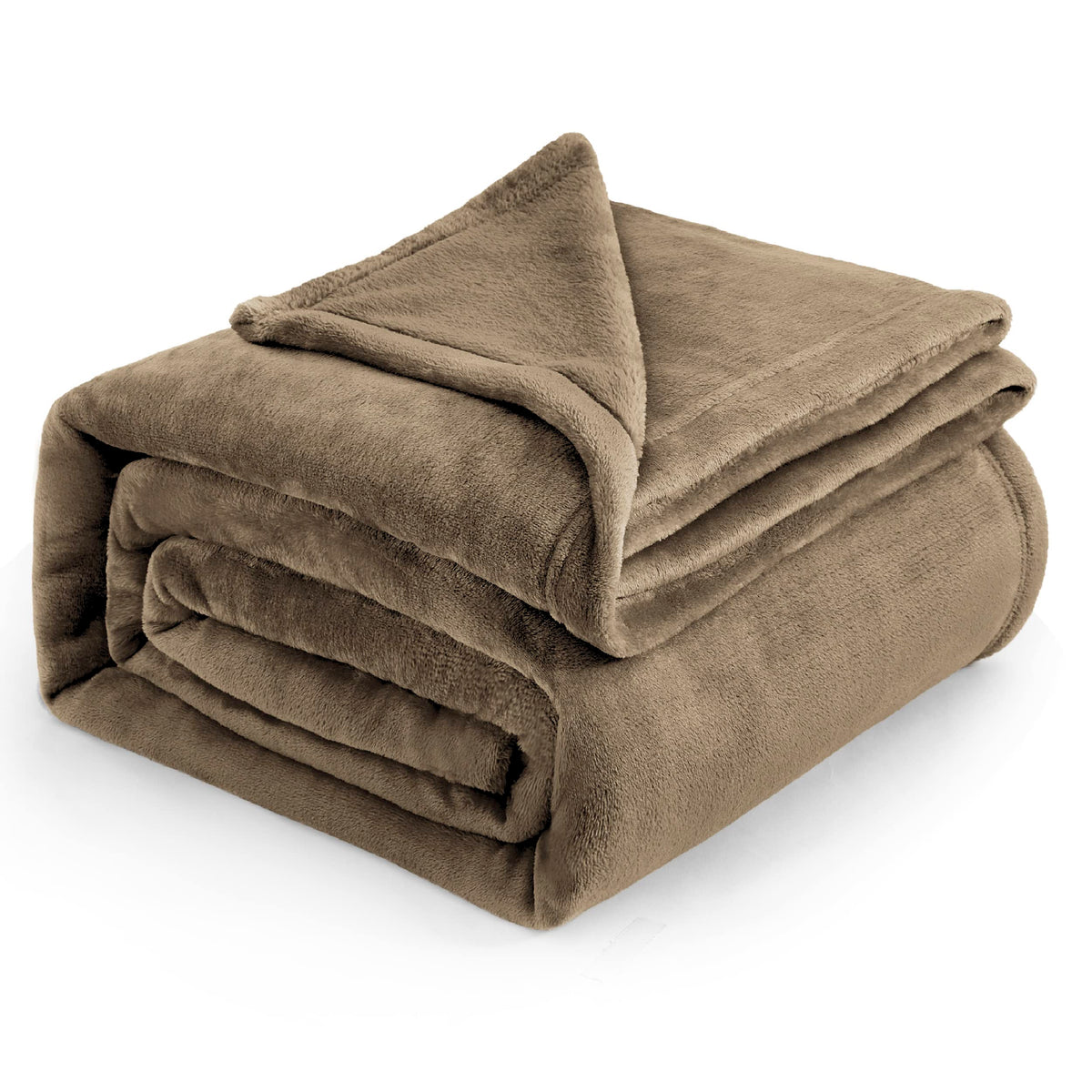 Bedsure Fleece Blanket Queen Blanket Camel - Bed Blanket Soft Lightweight Plush Fuzzy Cozy Luxury Microfiber, 90X90 Inches