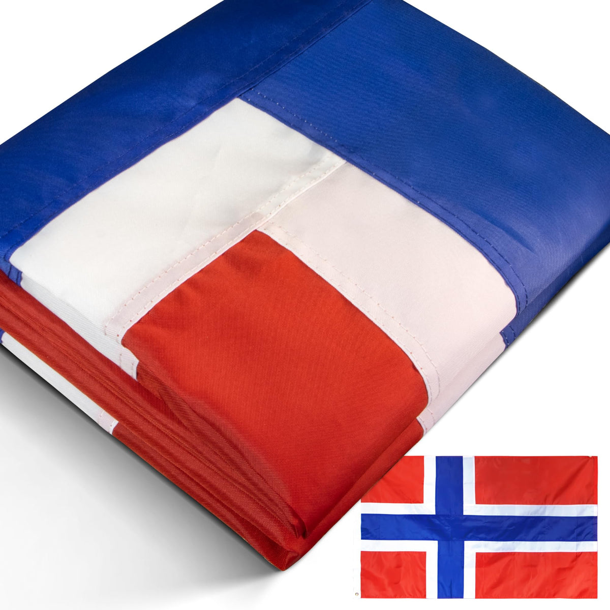 Anley Everstrong Series Embroidered Norway Flag 3X5 Ft - Embroidery & Heavy Duty Canvas Header - 4 Rows Of Lock Stitching - Nylo